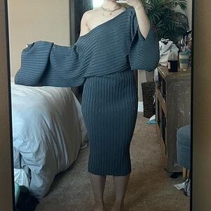 off the shoulder knit dress